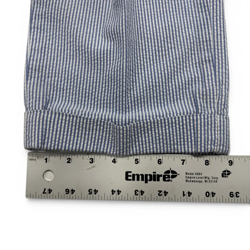 Polo Golf Ralph Lauren Mens 36 x 30 Blue White Seersucker Pleated Cuffed Pants